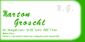 marton groschl business card